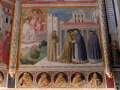 104 Preghiera di intercessione della Vergine a Cristo giudice; Incontro di San Francesco e San Domenico a Roma davanti alla basilica vaticana.